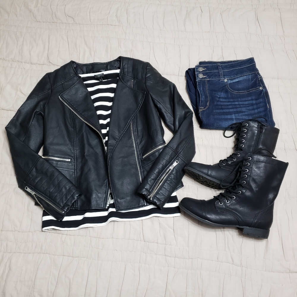 NWOT Black Faux Leather Jacket